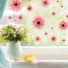 Auf dem Bild ist das Produkt: Fensterbild Gerbera wiederverwendbar pastell Blumen bunt florale Fensterdekoration zum Preis von €13.90 abgebildet.