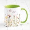 Tasse Wildblumen personalisiert farbig mit Wildblumen und dem Wunschnamen Natur Naturliebhaber Auf dem Bild ist das Produkt: Tasse Wildblumen personalisiert farbig mit Wildblumen und dem Wunschnamen Natur Naturliebhaber zum Preis von €17.90 abgebildet.