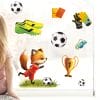 Auf dem Bild ist das Produkt: Fensterbild Fuchs Fußballer in verschiedenen Farben wiederverwendbar Kinderzimmer Fußball Fußballfan EM WM Sport Team Soccer Fensterdeko zum Preis von €13.9 abgebildet.