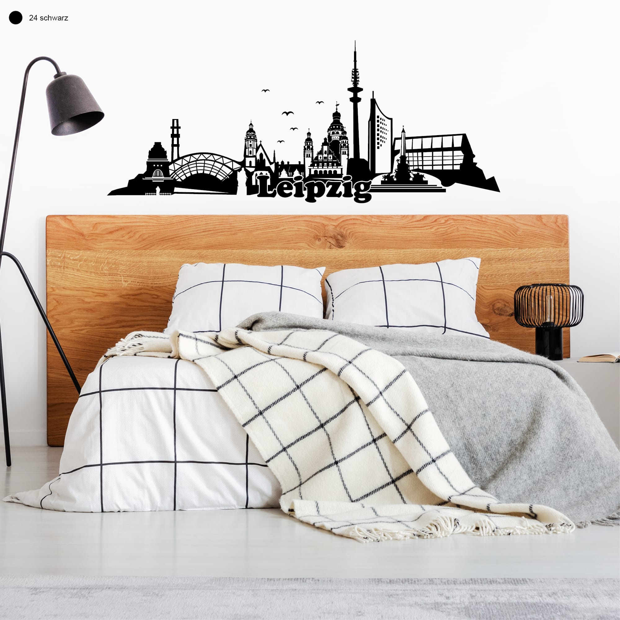 Auf dem Bild ist das Produkt: Wandtattoo Wandbild Messestadt Leipzig Skyline Dekoration Heimat zum Preis von €29.9 abgebildet.