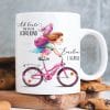 Anpassbare Tasse Einschulung Mädchen auf dem Fahrrad Wunschname Ab heute bin ich ein Schulkind Geschenk Schulanfang Schulranzen Zuckertüte Auf dem Bild ist das Produkt: Anpassbare Tasse Einschulung Mädchen auf dem Fahrrad Wunschname Ab heute bin ich ein Schulkind Geschenk Schulanfang Schulranzen Zuckertüte zum Preis von €18.9 abgebildet.
