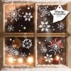 Auf dem Bild ist das Produkt: Fensterbild Weihnachten Winter Schneeflocken Aufkleber Set WIEDERVERWENDBAR Weihnachtsdeko Advent Winterdekoration zum Preis von €17.90 abgebildet.