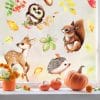 Fensteraufkleber Herbsttiere Set Rehkitz Eule Eichhörnchen Igel Blätter Eichel herbstlicher Fensteraufkleber Fensterdeko Auf dem Bild ist das Produkt: Fensteraufkleber Herbsttiere Set Rehkitz Eule Eichhörnchen Igel Blätter Eichel herbstlicher Fensteraufkleber Fensterdeko zum Preis von €13.9 abgebildet.