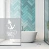 Auf dem Bild ist das Produkt: Sichtschutzfolie Duschkabine Anker Maritim Lieblingsplatz Fensterfolie Dusche Duschglastür Duschwand schwarz oder weiß Milchglasfolie zum Preis von €23.9 abgebildet.