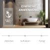 Auf dem Bild ist das Produkt: Sichtschutzfolie Duschkabine Anker Maritim Lieblingsplatz Fensterfolie Dusche Duschglastür Duschwand schwarz oder weiß Milchglasfolie zum Preis von €23.9 abgebildet.
