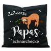 Auf dem Bild ist das Produkt: Kissen Faultier Papas Schnarchecke Wunschkissen Geschenk Papa zum Preis von €15.90 abgebildet.
