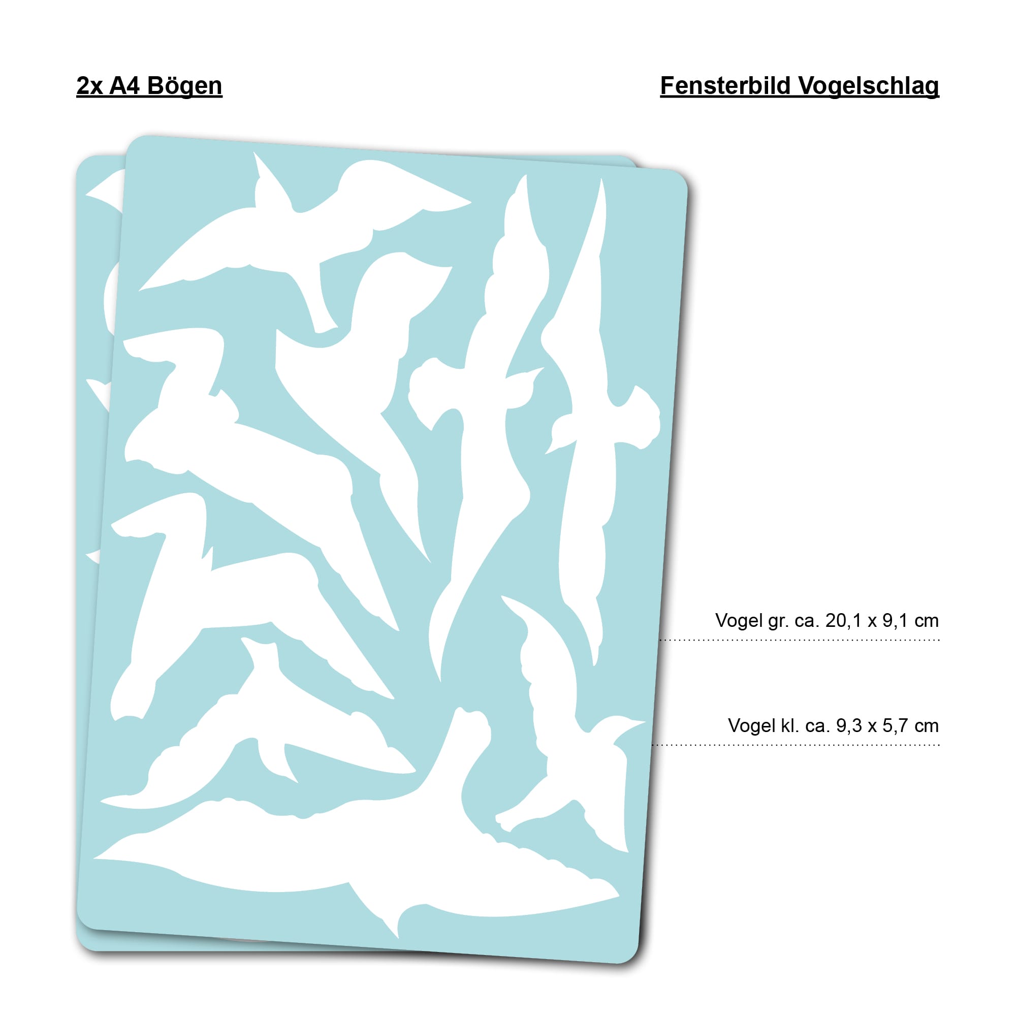 Auf dem Bild ist das Produkt: Fensteraufkleber 20 Vogelaufkleber für Fenster weiß schwarz Vogelschlag Vogelschutz Glastüren wiederverwendbar zum Preis von €13.90 abgebildet.