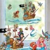 Auf dem Bild ist das Produkt: Fensteraufkleber Fensterbild Kinderzimmer Unterwasserwelt Pirateninsel Piraten Meerjungfrau wiederverwendbare Fensterdekoration zum Preis von €22.90 abgebildet.