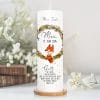 Taufkerze Blumenkranz Fuchs Kerze zur Taufe oder Geburt Kranz personalisiert mit Name Datum Taufspruch Waldtier Auf dem Bild ist das Produkt: Taufkerze Blumenkranz Fuchs Kerze zur Taufe oder Geburt Kranz personalisiert mit Name Datum Taufspruch Waldtier zum Preis von €6.40 abgebildet.