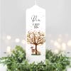 Auf dem Bild ist das Produkt: Taufkerze Lebensbaum Reh Hase Kerze zur Taufe Baum Taufspruch individualisierbar zum Preis von €6.40 abgebildet.